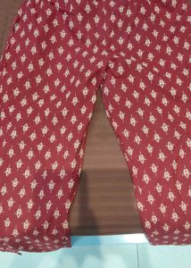 Maroon Printed Kurta Set