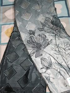 Gagan Creation Silver Silk Saree