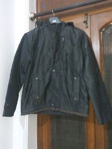 Black Colour Medium Size Jacket With Buttons Zip