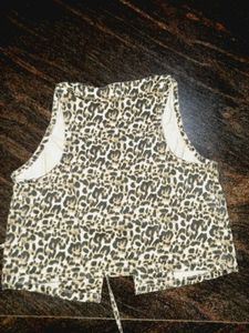 Leopard Print Vest Coat