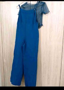 NEW Blue Jumpsuit with Sheer Top