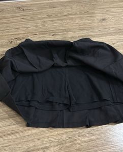 Black Pleated Mini Skort