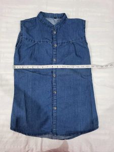 Sleeveless Denim Shirt