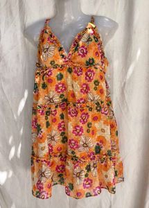 16254. Floral Print Tiered Mini Dress