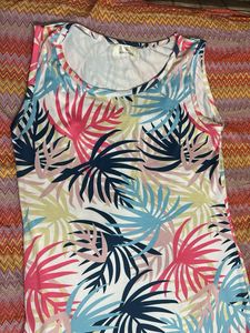 Tropical Print Sleeveless Dress