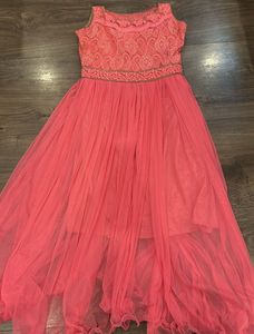 Elegant Pink Embroidered Gown