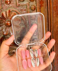 Press-On Nails with Butterfly Design