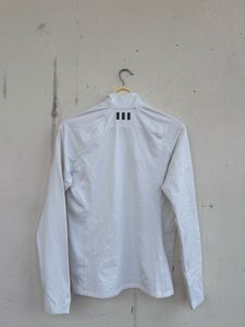 Adidas White 1/4 Zip Long Sleeve Top