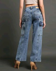 Lee Cooper Stylish Wide-Leg Cargo Jeans