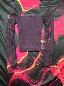 Chic Purple Puff Sleeve Top