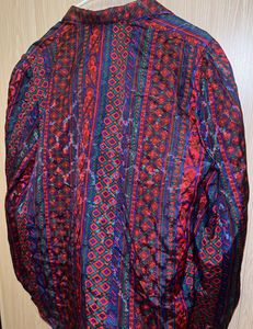 Vibrant Patterned Button-Up Blouse