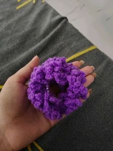 Handmade Purple Crochet Scrunchie/Gajra