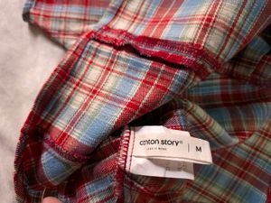 red and blue plaid halter top with asymmetrical