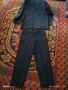 Double Breasted Mens Dark Navy Blue Striped Suit