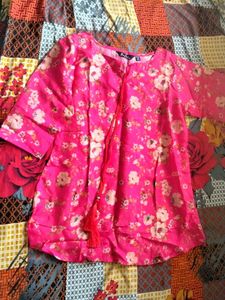 Vibrant Pink Floral Kurta