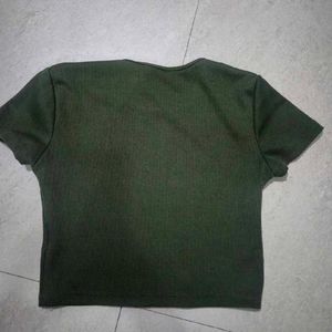 Ribbed Knit Cropped Top