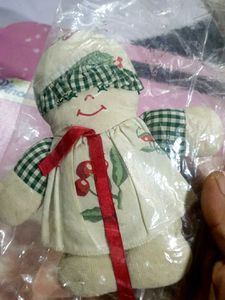 Vintage Cherry Embroidered Plush Doll