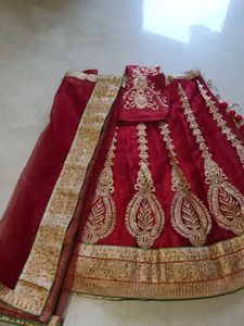 Embroidered Maroon Lehenga Choli Set