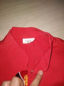 Red Oriental Mask Statement Top