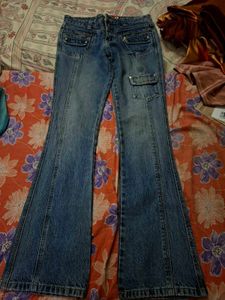 Super low waist flared jeans
