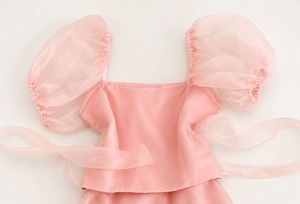 Blush Pink Organza 2-Piece Co-ord Set