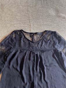 Elegant Black Lace Detail Blouse