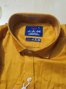 Men's Yellow Full Sleeve Shirt