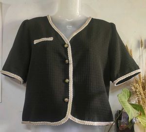 Chic Textured Button-Up Top