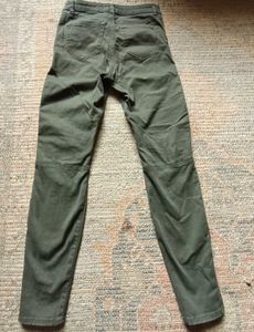 H&amp;M LOGG olive green moto jeans f