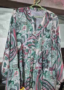 Boho Paisley Print Tiered Kurta