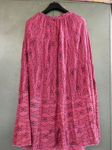 Pink And Black Long Skirt