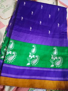 Violet Crape Silk Saree