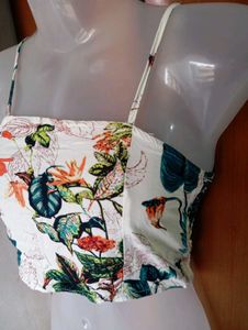 Tropical Print Crop Top &amp; Skirt Set