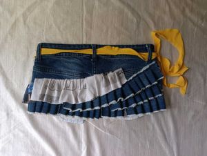 Upcycled Denim Ruffle Skirt – "Tokyo Drift" Editio