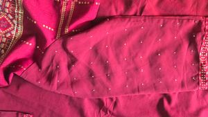 Vibrant Maroon Kurta with Gold Print