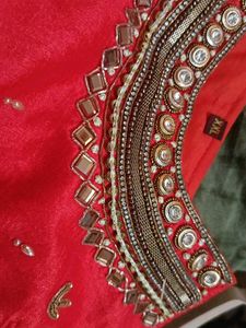 Stunning Red Embellished Blouse