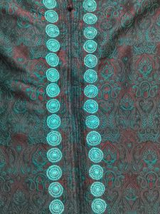Men's Teal Embroidered Kurta