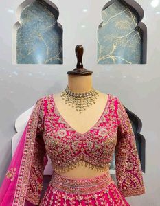 Stunning Pink Embroidered Lehenga Choli