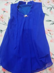 Royal Blue Sleeveless V-Neck Top
