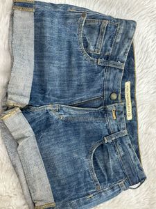 Blue FCUK original Denim Cuff Shorts
