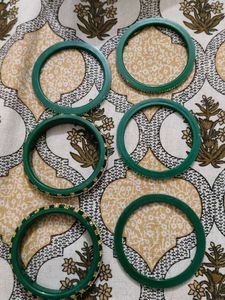 Sparkling Green Stone Bangles Set