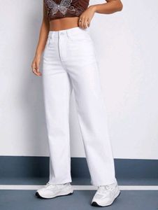 Newme White Straight Jeans