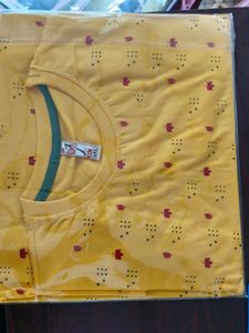 Yellow T-Shirt with Red Pattern