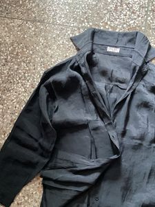 Oversized Black Georgette Shirt