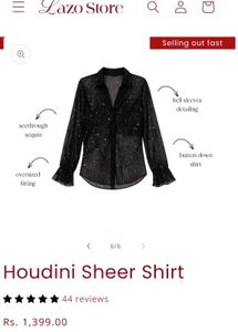 Sparkly Sheer Button-Up Shirt