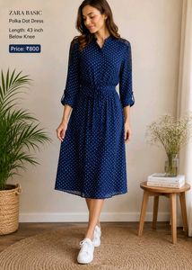 ZARA Basic Polka Dot Dress – Preloved ✨