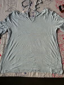 Striped V-Neck Tie-Strap Top
