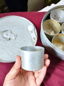 Rare Vintage Pure Aluminium Spice Box Masala Dabba