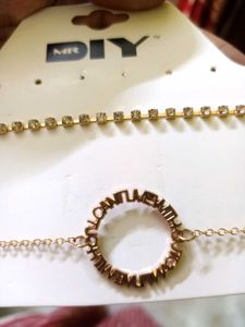 Gold Tone Choker Necklace Set