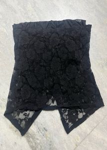 black lacy sequin tube top y2k